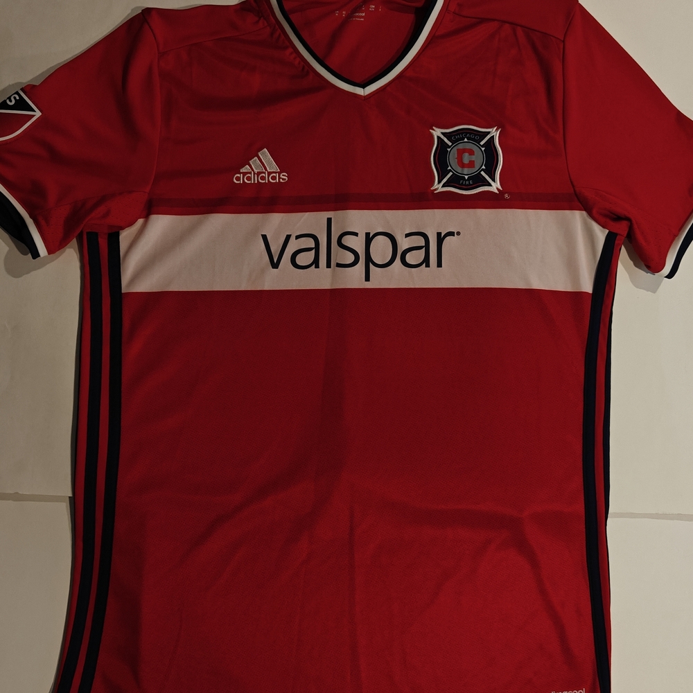 Chicago Fire 2016 Home Jersey Adidas Red MLS Men’s Medium Valspar Vintage Shirt